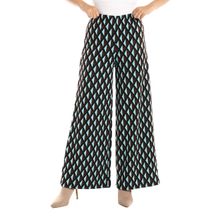 Buy Esla Elastic Waist Dimond Pattern Elastic Pants - Brown & Aqua in Egypt