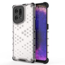 Buy Oppo Find X5 ​, - Ultra Premium Quality New Original Cover - Heavy Duty Protective Shockproof Cover Slip-Resistant - Black Edges Transparent Beehive Back in Egypt