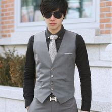 Buy Fashion (Gray)Men's Vest New Slim Korean Version Men's Overalls Suit Vest Men And Women Best Man Professional Wear Men's Vest Men DOU in Egypt