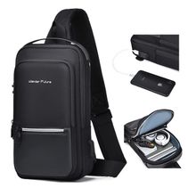 اشتري Men's Waterproof Sports Backpack Cross-body Single Shoulder Bag Usb Oxford Bag في مصر