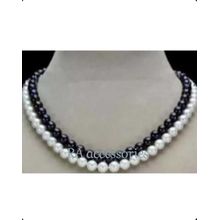 Buy RA accessories Women Necklace Of Off White,black Pearls Multi Layered in Egypt