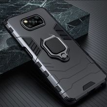 اشتري Xiaomi Poco X3 Pro Iron Man Full Protection Cover With Metal Ring Shockproof Case -Black في مصر