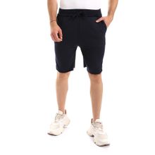 Buy Kady Side Pockets Shorts With Unfinished Thigh Trims - Navy Blue in Egypt