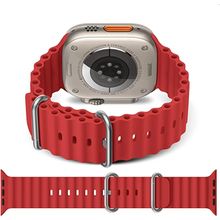 اشتري Silicon Replacement Strap For Apple Watch Series 7 And Series 8 (45mm) And Apple Watch Ultra (49mm) - Red في مصر