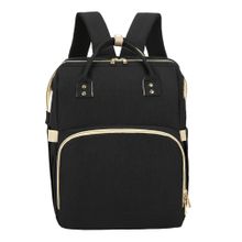 اشتري Fashion (Black)Multi-function Baby Diaper Backpack Oxford Cloth Mommy Folding Crib Bags Portable Large Capacity Maternity Diaper Pack BAA في مصر