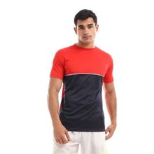 Buy Andora Short Sleeves Red & Navy Blue Sportive Tee in Egypt