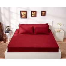 Buy L'Antique Cotton Fitted Bed Sheet – Dark Red - 100% Egyptian Cotton in Egypt