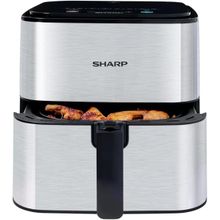 اشتري Sharp Air Fryer 1650 Watts, 7 Liters, 8 Cooking Menus, Without Oil - KF-AF70RT-S3 في مصر