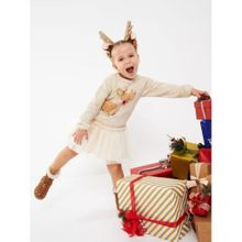 Buy LC Waikiki Crew Neck Long Sleeve Christmas Themed Knitwear Baby Girl Dress in Egypt