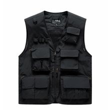 اشتري 8898 Black 7XL Plus Size Mesh Multi~pocket Vest Men Women Outdoor Sport  Vest Photography Work Clothes Casual Cargo Vest et في مصر