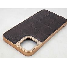 Buy Iphone 11 Leather Phone Case Soft & Full Protection With Metal Sides - Dark Brown in Egypt