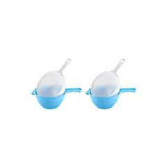 Buy Lux Food Strainer With Plastic Bowl - Set Of 2 Pcs – Multicolor in Egypt