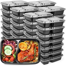 Buy 10 Pack Microwave Meal Prep Container With 2 Compartment in Egypt