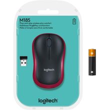 Buy Logitech M185 - Wireless Mouse - Red/Black in Egypt