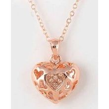 اشتري Generic Plated Heart Necklace With Austrian Crystals - Gold في مصر