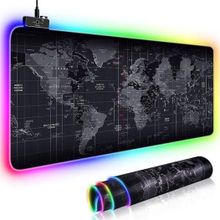 اشتري World Map RGB XL Gaming Rubber USB Wired Mouse And Keyboard Pad - (80*30cm)RGBWorld MapGaming Mouse Pad, Extra Large Soft Led Extended Mouse pad , Anti-slip Rubber Base Computer Keyboard MatLuminous Gaming Mouse Pad RGB Oversized Glowing USB LED Extended Illuminated Keyboard PU Non-slip Blanket في مصر