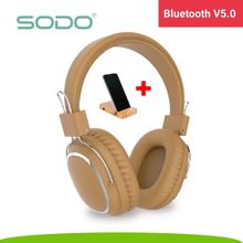 اشتري SODO SD- 1004 Bluetooth Wireless Headphone - Brown + Free Mobile Holder في مصر