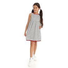 Buy Kady Girls Striped Sleeveless Dress - White & Black in Egypt