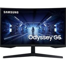 اشتري Samsung Monitor SAMSUNG ODYSSEY G5 LC27G55TQBMXEG 27 INCH, CURVED GAMING - Black في مصر