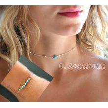 Buy O Accessories Necklace + Bracelet _chains Silver _ Turquoise Beads _ Blue Color in Egypt