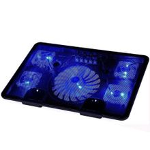 Buy 5 Fan 2 USB LED Cooling Pad For Laptop - Black in Egypt