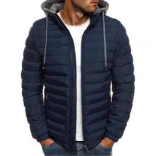 اشتري Fashion Men Winter Parkas Down Coat Solid Hooded Cotton Coat Jacket في مصر