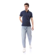 Buy Andora Navy Blue Buttoned Plain Polo Shirt in Egypt