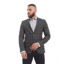 Buy Esla Front Buttons Slim Fit Tartan Charcoal & Teal Blazer in Egypt