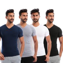 Buy Cottonil Bundle Of (4) -V- Neck Men Undershirts in Egypt