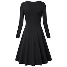 Buy Fashion Women's Dress Slim Long-sleeved Big Beautiful Autumn And Winter New Women's V-neck in Egypt