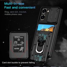 اشتري Realme 10 4G Full Protection Case With Card Bag, Metal Ring & Slider Camera Cover في مصر
