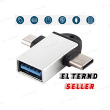 Buy OTG Adapter 2 In 1 (USB 3.0) Female To (Micro) And (Type C) Male - Silver in Egypt