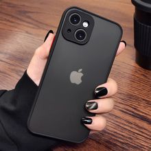 اشتري (black)Luxury Matte Transparent Phone Cases For IPhone 11 12 13 Pro XS Max Mini X XR 8 7 6 Plus SE 2 Camera Protection Shockproof Cover MAS في مصر