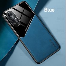 اشتري For Huawei Nova 8 Luxury Leather Cover Case for Huawei Nova8 Silicone Shockproof Car Magnetic Holder Case Car Magnetic Holder Leather Back Cover في مصر