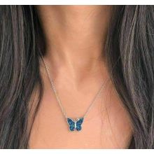 Buy Sterling Silver 925 Blue Butterfly Necklace - 925 Pure Silver in Egypt