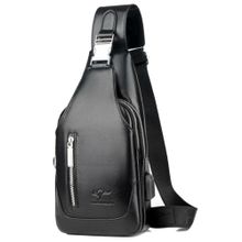 Buy Kangaroo Shoulder Leather Bag - Black in Egypt