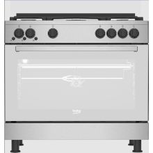 Buy Beko Stainless Steel Gas Cooker - 90 Cm - 5 Burners Full Safety Cooling Fan-GGR15115DXNS in Egypt