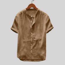 Buy Fashion Hiamok Men's Baggy Cotton Linen Solid Color Short Sleeve Retro T Shirts Tops Blouse in Egypt