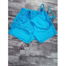 Buy Fashion (Blue) Women Bikinis Set Solid Bandage Bra Low Waist Paties Mini Shorts Three Piece Set Sexy Swimsuit Summer Beachwear Outfits JIN in Egypt