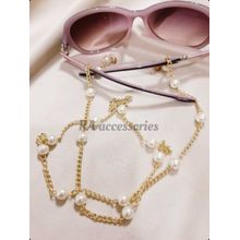 Buy RA accessories Women Eyeglasses Chain Off White Pearls Golden Metal Chain in Egypt