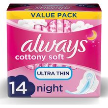 اشتري Always Cotton Soft Ultra Thin Long Sanitary Pads 14 Pieces في مصر