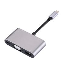 اشتري 5 In 1 Type-C To HDMI + VGA + USB 3.0 + Audio Port + PD Port HUB Adapter(Grey) في مصر