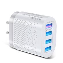 Buy Quick USB Phone Charger Universal 4 Port Travel Fast Charging Portable Power Bank Adapter for Samsung US Plug(White) in Egypt