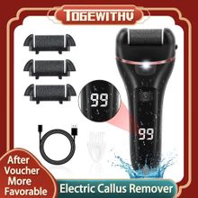 اشتري TOGEWITHU Electric Callus Remover For Feet, Rechargeable Foot Scrubber Foot File Hard Skin Remover Pedicure Tools Set For Feet Waterproof Pedicure Kit For Cracked Heels And Dead Skin With LED Light And 3 Roller Heads في مصر