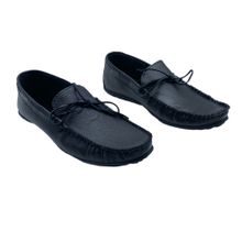 Buy Roadwalker ARL9-Genuine Leather Stitch Detail Slip On Shoes For Men-Black in Egypt