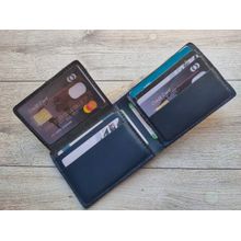 اشتري Dr.key Genuine Leather For Men - Bifold Wallets -2045-plain Blue في مصر