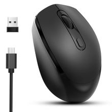 Buy M107 Dual Mode Rechargeable Mouse 2.4G Wireless Mouse Black in Egypt