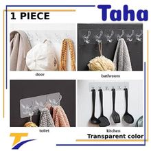 Buy Taha Offer A Magic Hanger Adhesive  With  6 Hook  Transparent Color 1 Piece in Egypt