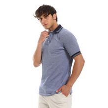 Buy Andora Heather Blue Turn Down Collar Polo Shirt in Egypt