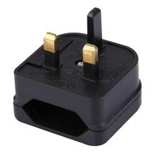 اشتري No Brand BS-5732 Portable EU Plug To UK Plug Adapter Power Socket Travel Converter With Fuse في مصر